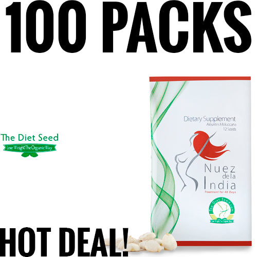 The Diet Seed | Nuez de la India - 100 Packs - 12 Seeds in each Pack