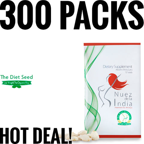 The Diet Seed | Nuez de la India - 300 Packs - 12 Seeds in each Pack